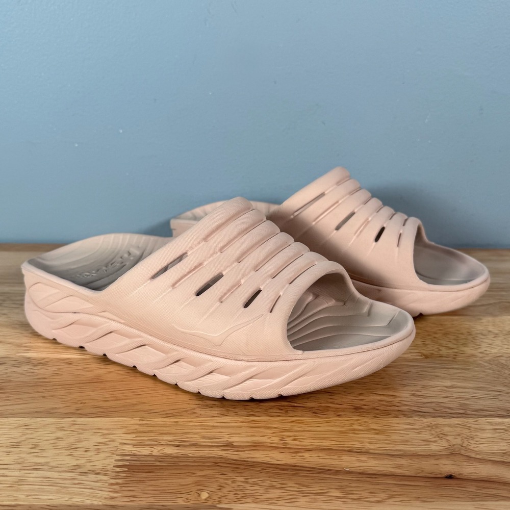 Hoka Ora Recovery Slide Womens 7 Pink Comfort Rubber Sandal Slip On Beach Gym